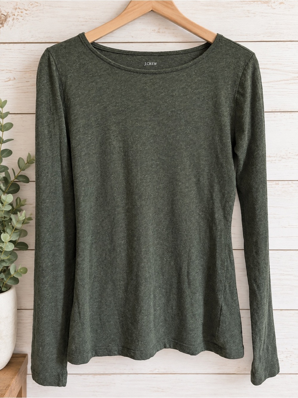 J. Crew Olive Green Long Sleeve Tee